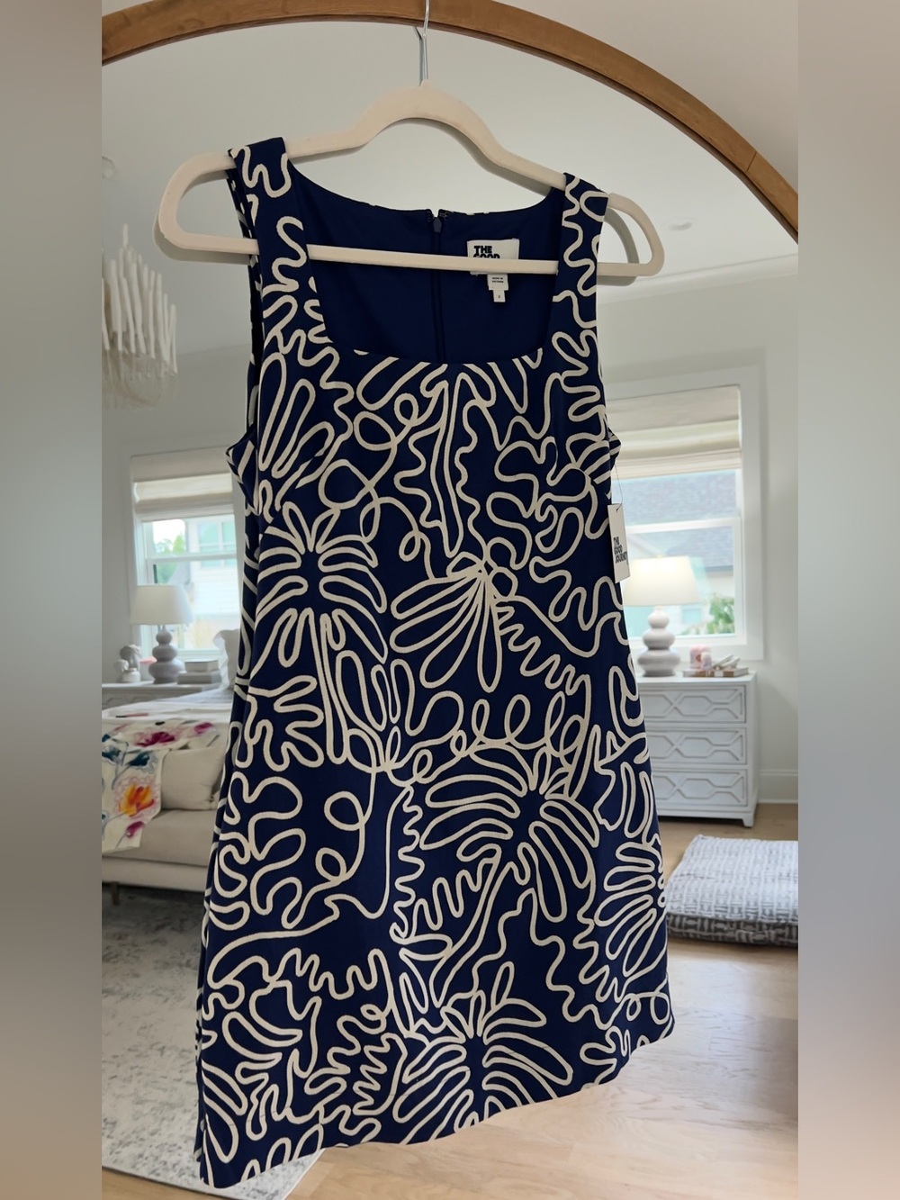 The Good Journey Sleeveless Navy Blue Abstract Print Mini Dress - NWT - Picture 7 of 14